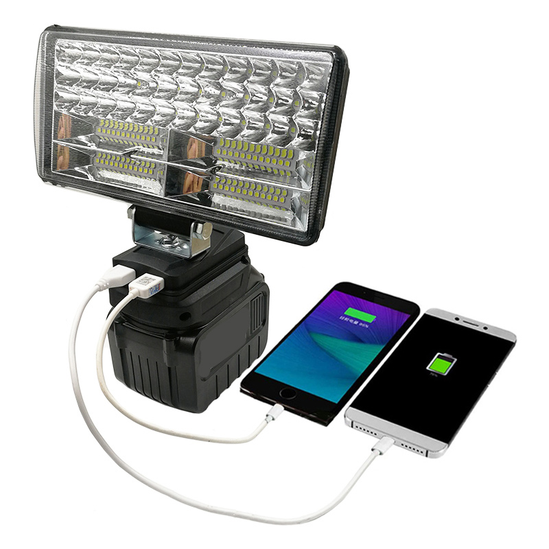 Światła robocze LED latarka latarka elektryczna reflektor lampa samochodowa dla Makita 18V akumulator litowo-jonowy akumulator BL1815 BL1830 USB Power Bank