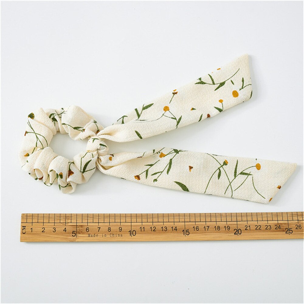 Chiffon Streamers Ponytail Tassel Hair Ring Ribbon Women Hair Rope Bow Hair Accessories Tied Hair Style Tool