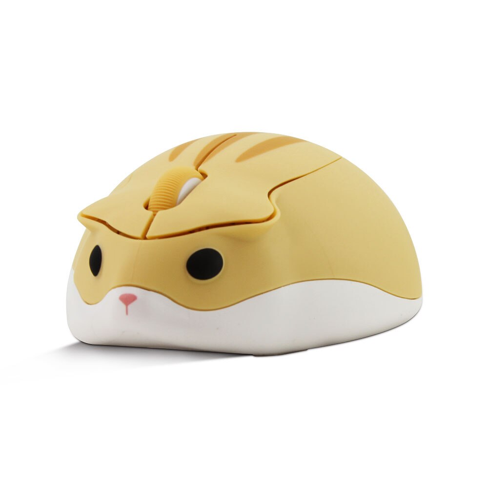 Draadloze Optische Muis Leuke Cartoon Hamster Usb Computer Muizen Kleine Ergonomische Roze Mini 3D Pc Office Muis Voor Kid Meisje Mac: Geel