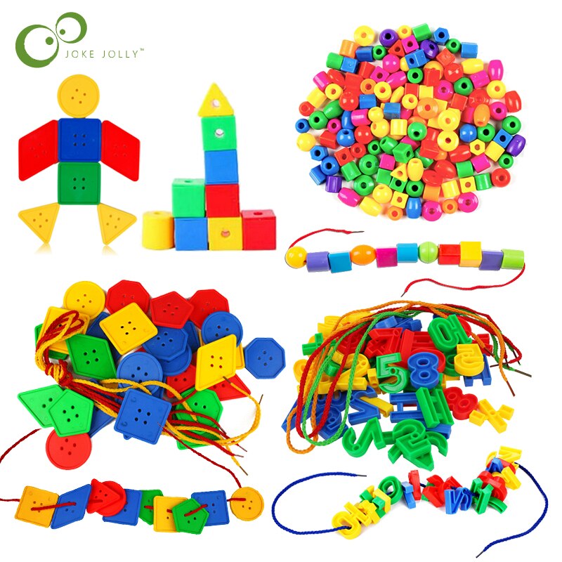 GYH – blocs géométriques en plastique, jeu de perles à enfiler, pour l'éducation précoce des bébés, outils d'enseignement des maths