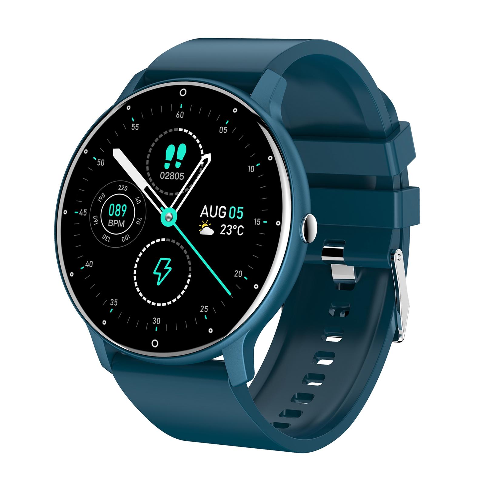 1.28 pollici Zl02D Smart Watch FitnessTracker conteggio passi cronometro Touchscreen polsino Bluetooth Smart Watch per Android iOS: Blue