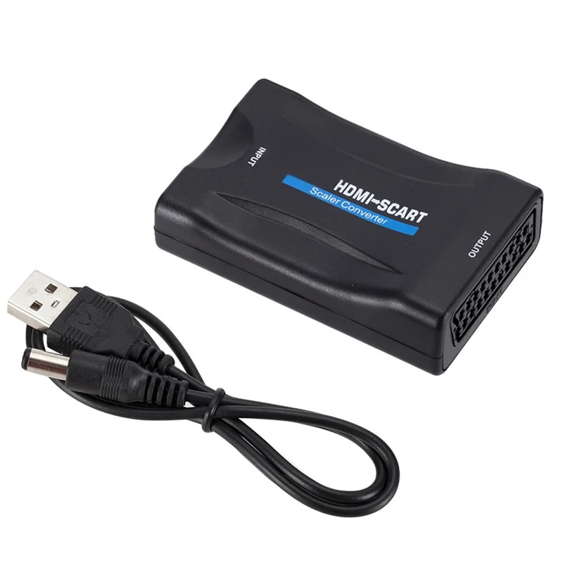 GRWIBEOU HDMI NAAR Scart Audio Video Adapter HDMI naar SCART Converter Voor HDTV Sky Box STB Voor Smartphone HD TV DVD Adapter