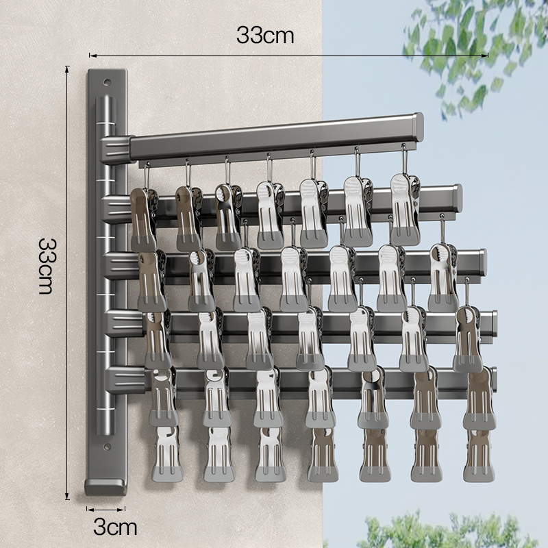 Ganchos de pared para baño, colgador de estante, barra de toalla, toallero plegable, varillas para ropa, calcetines para balcón, sujetador, colgador de toallas, accesorios de baño: Verde militar