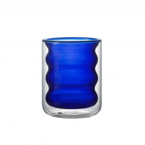 200ml bierglazen, koffiemok, fles, dubbelwandig glas, gekleurde draad, koffieglas, dubbelwandige geïsoleerde wijn-whiskymok: Blauw