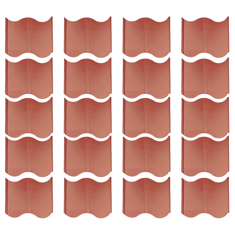 20 Pcs Plastic Garden Border Edging Fence Path Courtyard Lawn Edge Plant Panel Wall Gravel Border Fencing Set Tools Home: Brick red