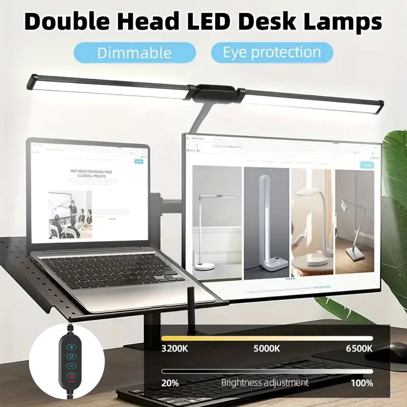 Clipe de lâmpada de mesa com proteção para os olhos LED com 3 modos e adaptador USB de brilho de 10 níveis adequado para leitura, aprendizagem, exibição de escritório