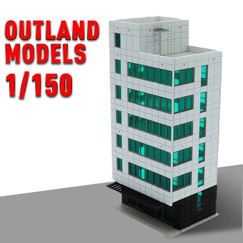 Original 1/150 N Scale Scene Outland Models Colored Railway Modern City Building DIY Assembly Micro Toy Landscape Xmas