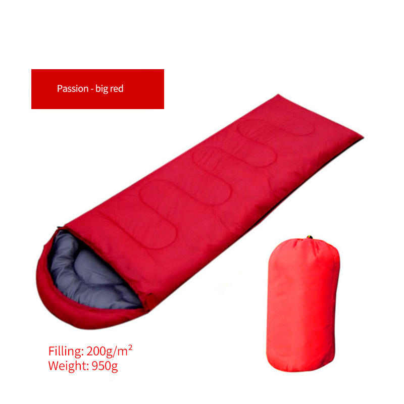 draussen Erwachsene Baumwolle Umschlag Mit Kapuze Schlafsack Drei Jahreszeiten lässig Camping Schlafsack: 950g gewöhnliche Absatz Ehe Bett mit es ist hell rot Vorhänge