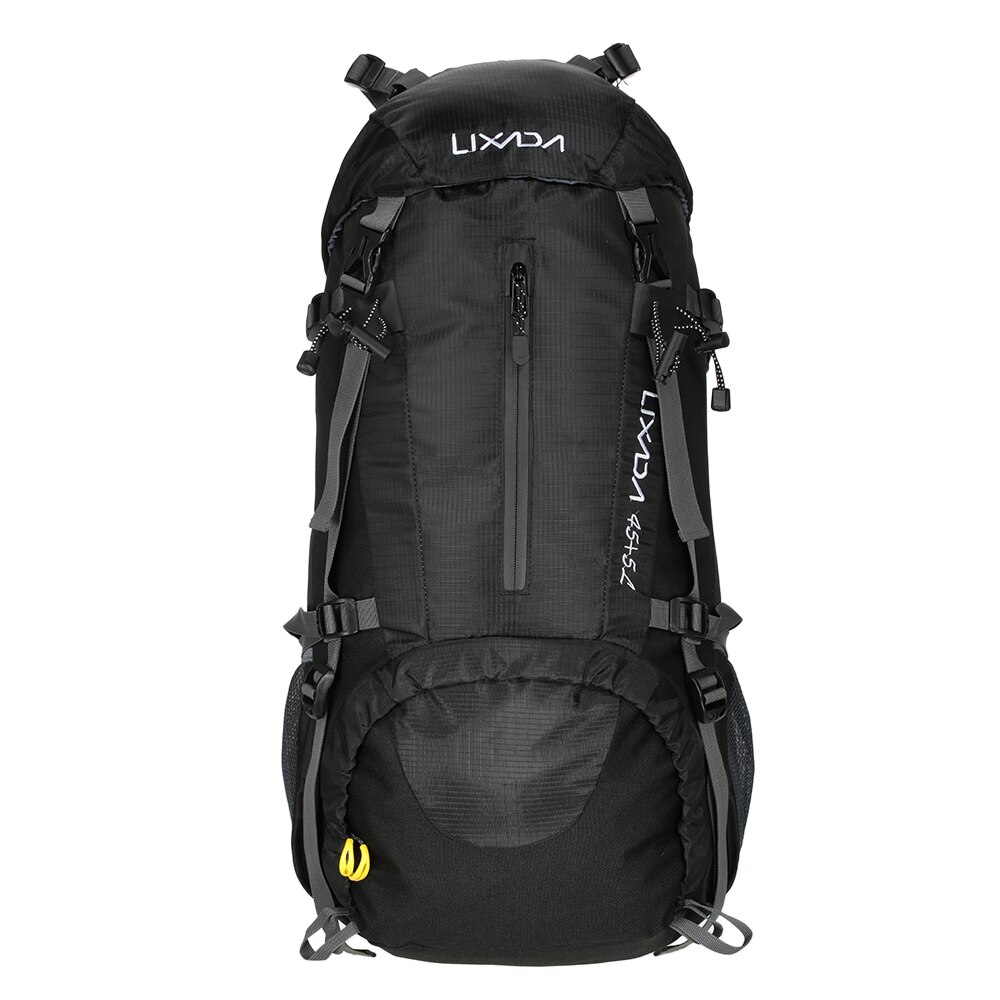 Lixada-mochila impermeable para deportes al aire libre, 50L, senderismo, Camping, viaje, montañismo, escalada: Color negro