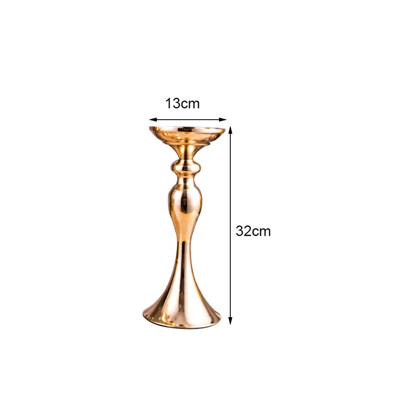 Décoration de mariage, chandelier, Vase à fleurs, porte-bougies, centre de Table, support pour maison, bougeoirs en or: S
