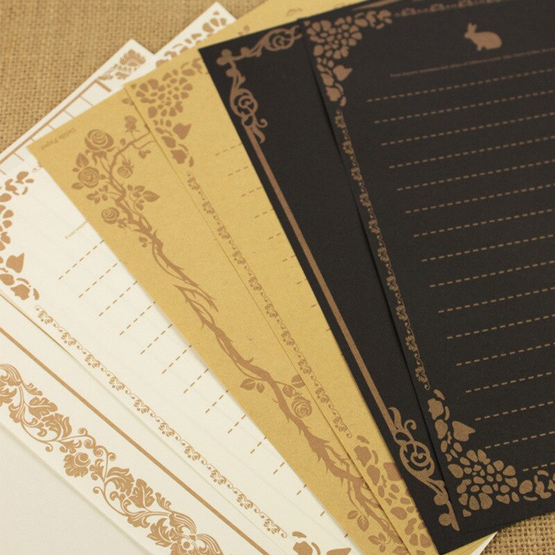 8 Sheets/set Vintage Style Writing Paper Letter European Paper Pad Envelopes Writing Stationery Note Letter Set School Supplies