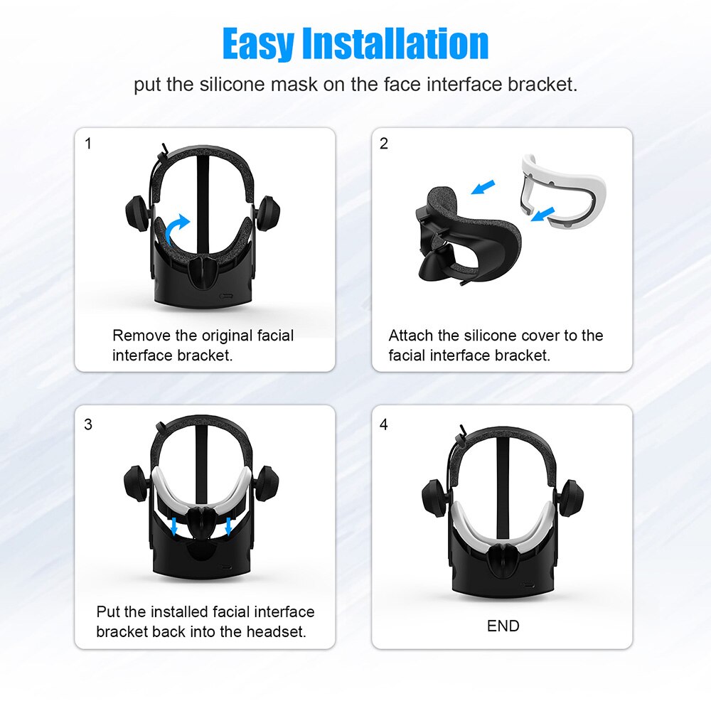 For HP Reverb G2 VR Glasses Silicone Replacement Pad Eye Mask Waterproof and Sweatproof Face Cover For HP Reverb G2 Accessories