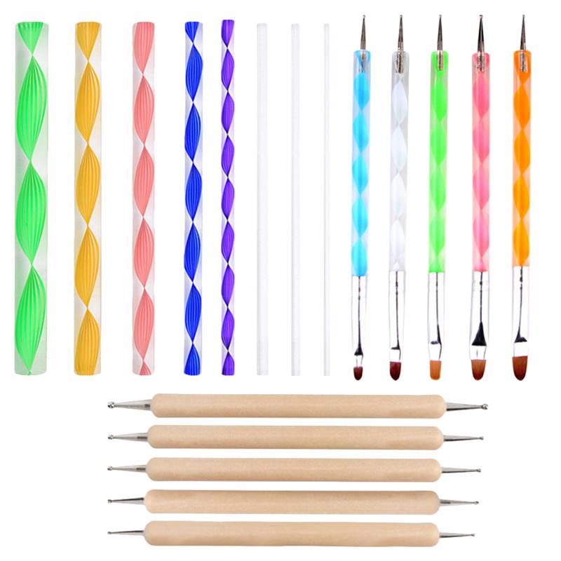 18pcs Mandala Drawing Tools Portable Painting Drawing Tools Pen Dotting Tools Brushes Mandala Stencil Ball Stylus Paint Mandala