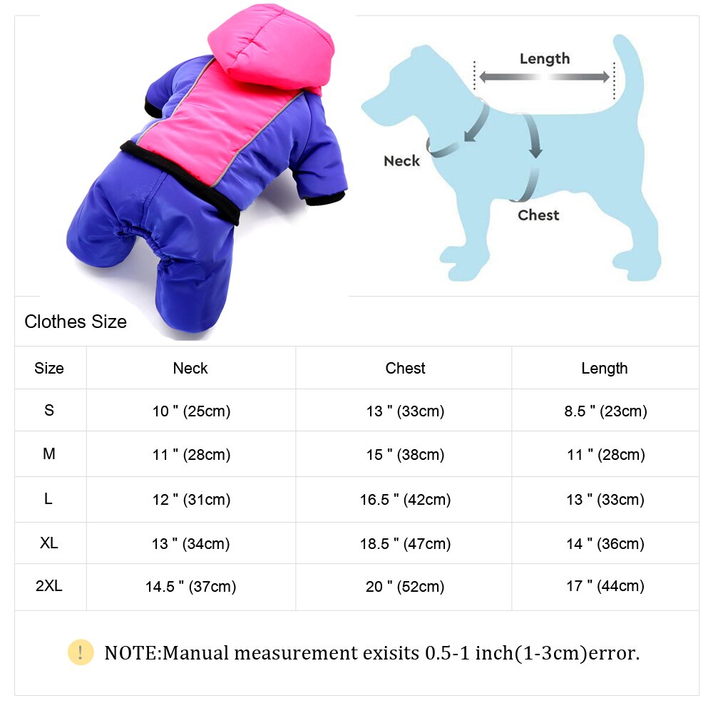 Lämmin talvi koiran vaatteet takki heijastava koira talvitakki takki ranskanbulldogi lemmikkivaatteet samll keskikokoiset koirat asu haalari: 165 ruusua / 16