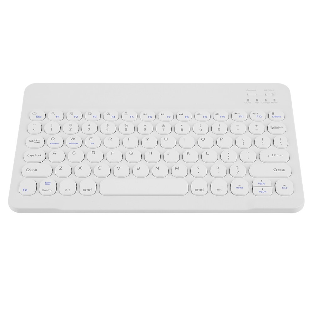 Zwart/Wit 10-Inch Ronde Cap Toetsenbord Multi Apparaat Toetsenbord Voor Ios Android Telefoon Tablet Pc Computer Accessoires randapparatuur: WHITE