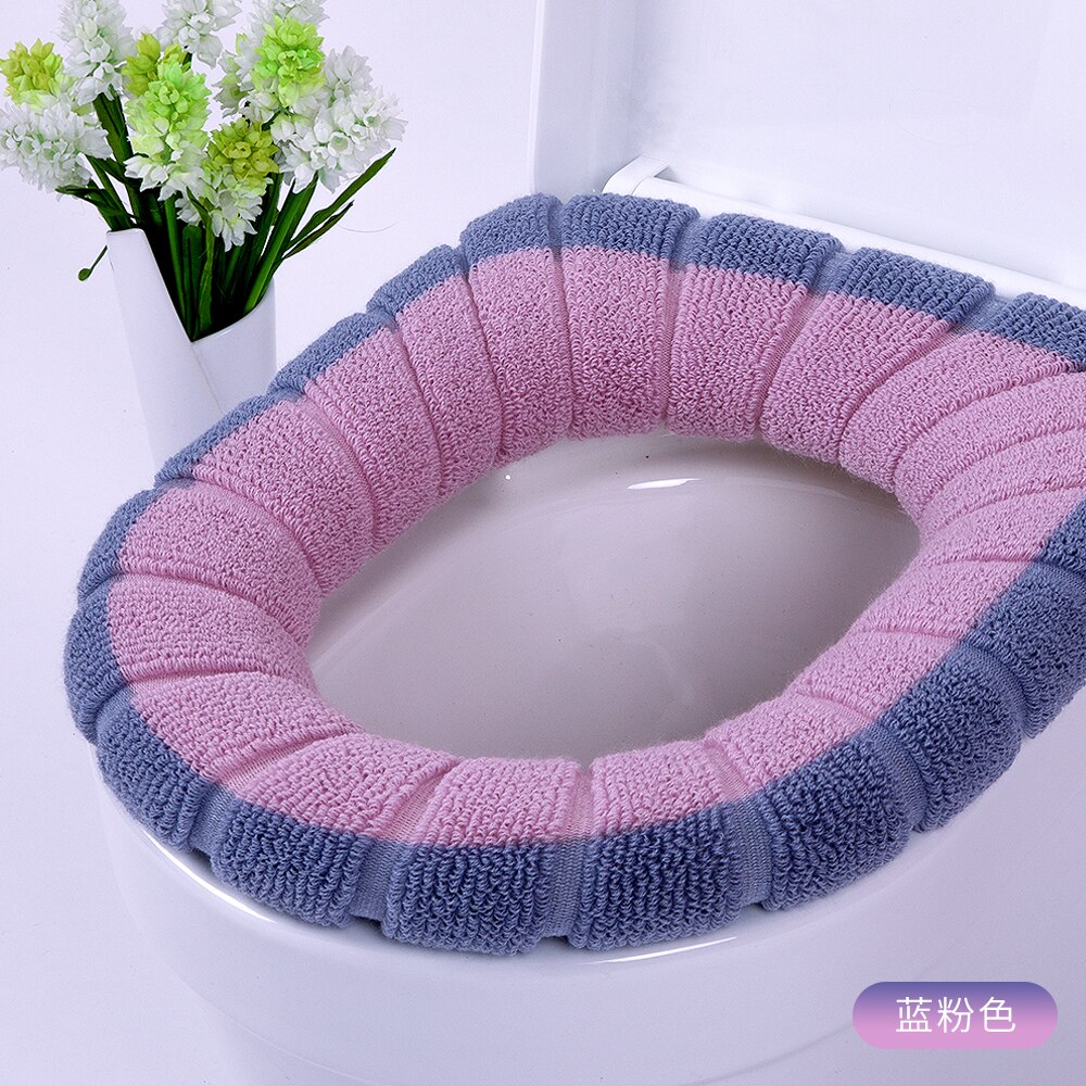 Juego de fundas de asiento de inodoro Universal, cálido, suave y lavable, tapete para decoración del hogar, funda de asiento, accesorios para tapa de inodoro: 7