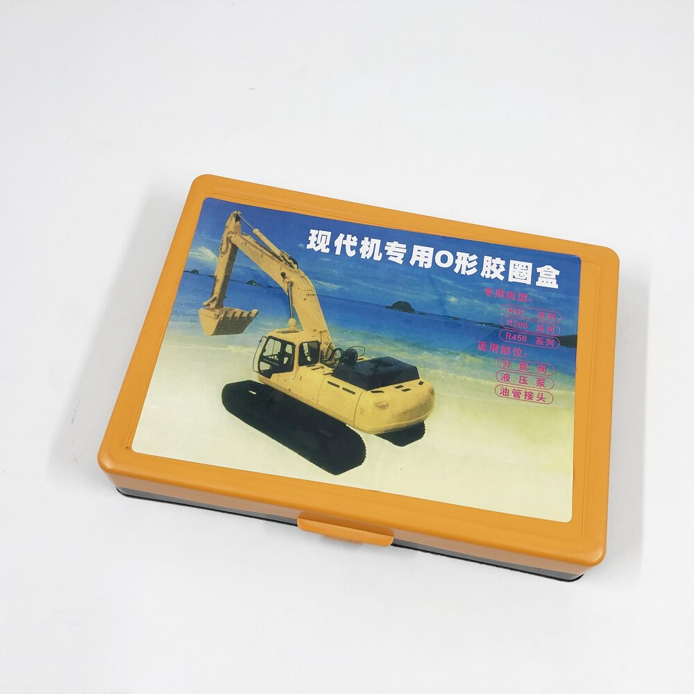 O-RING KIT FOR EXCAVATOR HYUNDAI R60 R200 R450 NBR90 NITRILE 90 DUROMETER RUBBER SEAL O RING ASSORTMENT O-RING BOX O-RING KIT