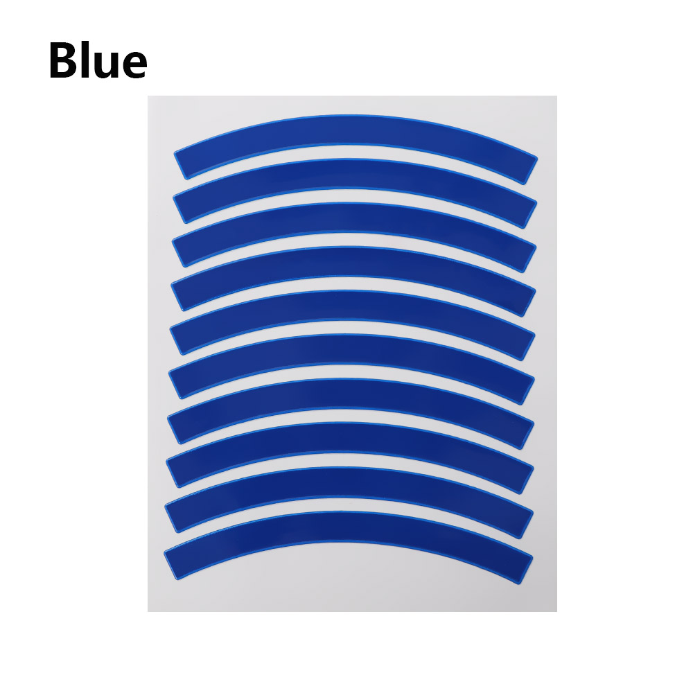 10 Pcs Kinderen Loopfiets Reflecterende Sticker Waterdicht Wiel Decals Band Applique Tape Veiligheid Stickers Fiets Accessoires: Blue