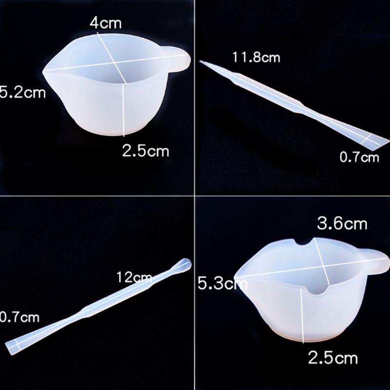 Crystal Epoxy Silicone Mold Dispensing Measuring Cup DIY Jewelry Crafts Making Color Palette Spoon Set