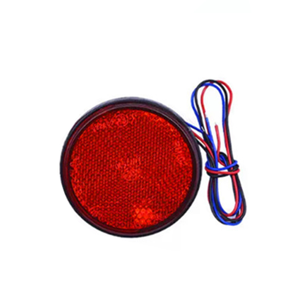 1X24LED motorfiets ronde reflector achterlicht remlicht motorfiets achterlicht auto ATV LED-reflectoren vrachtwagen zijwaarschuwingslichten: Rood
