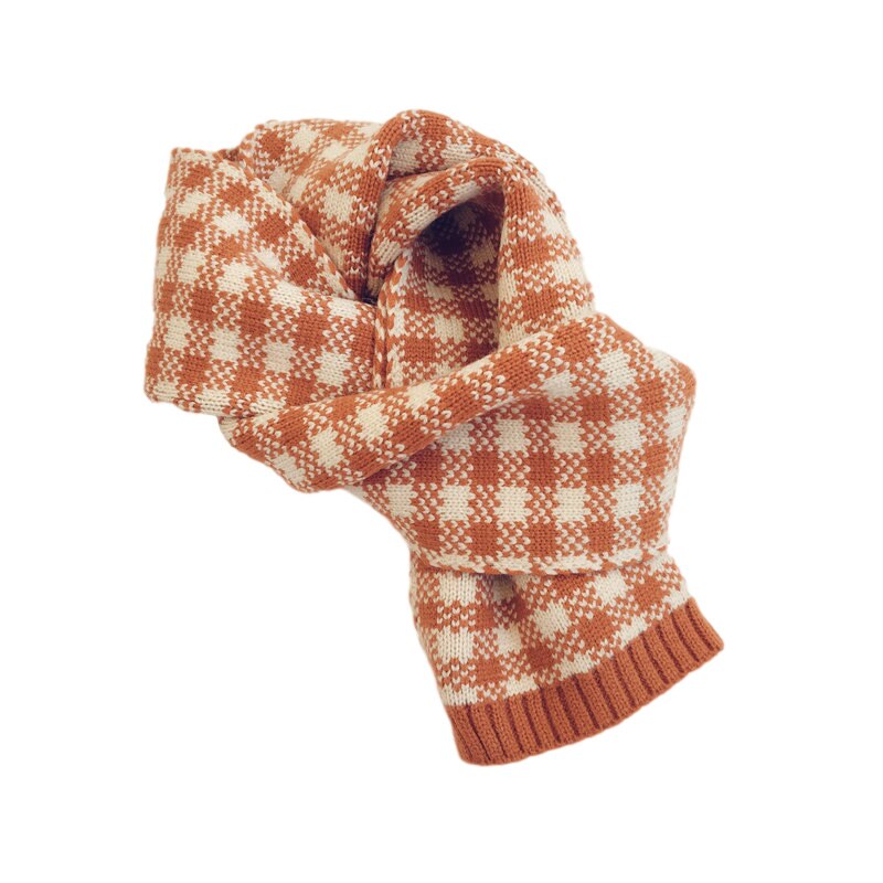 Winter Kinderen Sjaal Plaid Gebreide Kids Sjaals Halswarmer Sjaal Baby Sjaals Voor Jongens Meisjes Kinderen Accessoires 2-6Y: orange