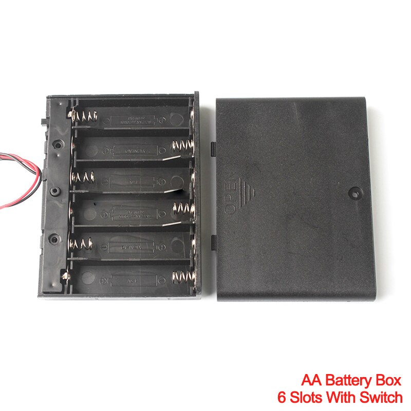 1 2 3 4 6 8 Slot AA DIY Battery Holder Storage Case Box With Switch&amp;Cover for 18650 AA Batteries Standard Container: AAx6 slots