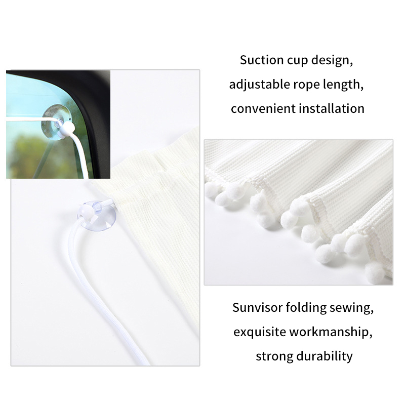 Rideau à ventouse universel pour fenêtre latérale, pare-soleil, Protection UV, court, tissu suspendu pour voiture, fenêtre latérale de voiture, rideau de Protection solaire