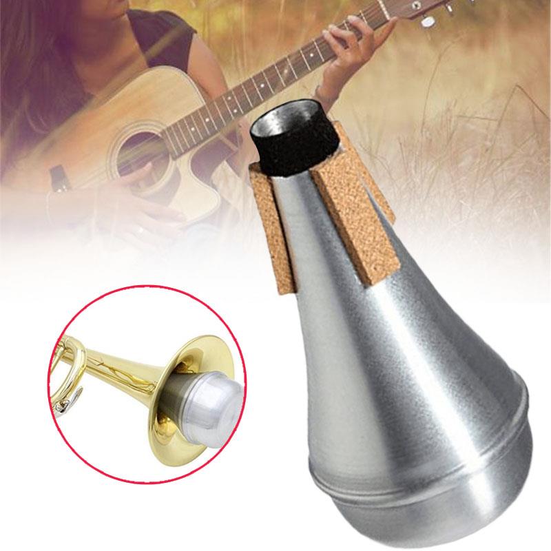 Mini Trumpet Practice Mute - Aluminum Alloy Straight Body Design For Adults & Beginners