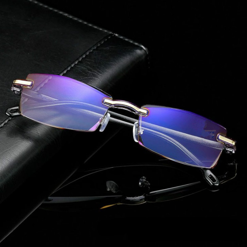 Randloze Leesbril Vrouwen En Mannen Transparant Blauw Licht Blokkeren Frameloze Computer Bril Anti-Blauwe Glazen Accessoires