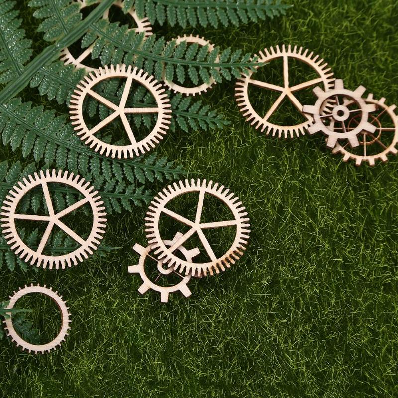 36pcs 20-36mm Houten DIY Gemengde Wheel Gear Blank Hollow Art Craft Home Decor Lichtgewicht Delicate Wiel gear Handgemaakte Craft Thuis