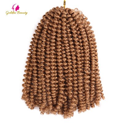 8inch Spring Twist Crochet Braids Synthetic Braiding Hair Crochet Hair Extensions 30 strands/pack Golden Beauty: #27