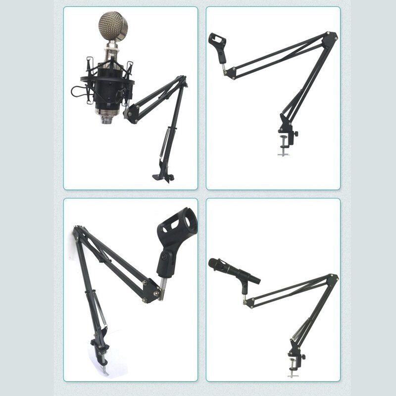 Opname Microfoon Houder Stand Clip Mic Verstelbare Suspension Boom Tafel Beugel Met Shock Houder Voor Microfoons