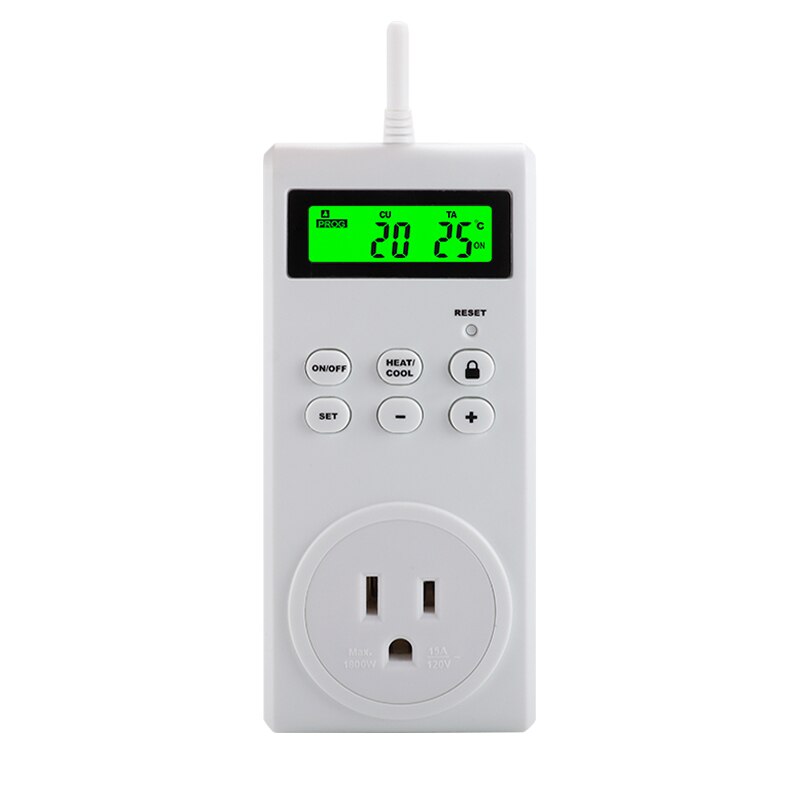 Programmable wireless plug-in thermostat with built-in temperature sensor remote control electric thermostatic control socket: US
