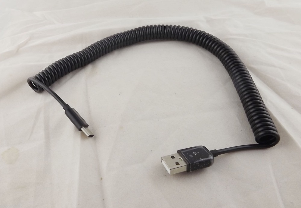 1 pc USB 3.1 Type C Male Naar 2.0 EEN Mannelijke Spiraal Opgerolde Data Sync Adapter Kabel Zwart 3 M
