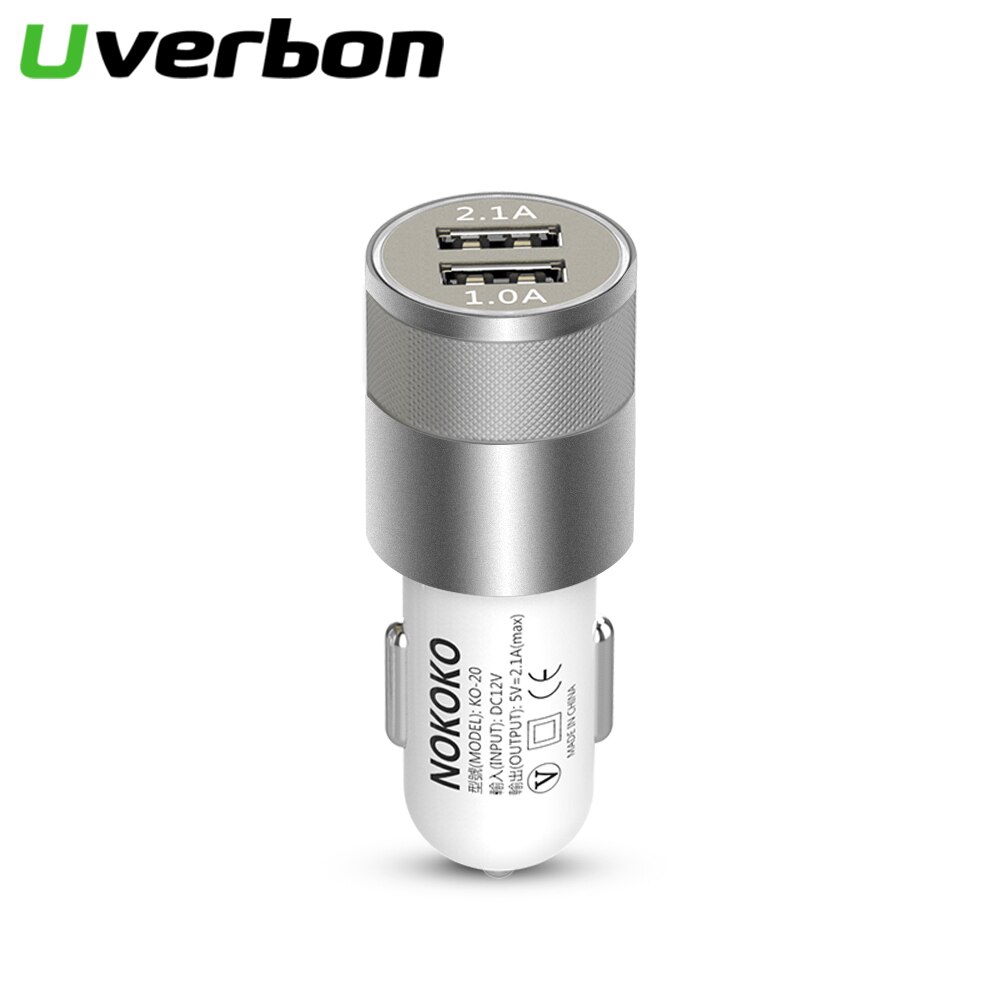 Usb Car Charger 12V Usb Universele Autolader Adapter Aluminium Dual-Port Usb Adapter Voor Samsung Huawei Voor iphone 5S 5 6S