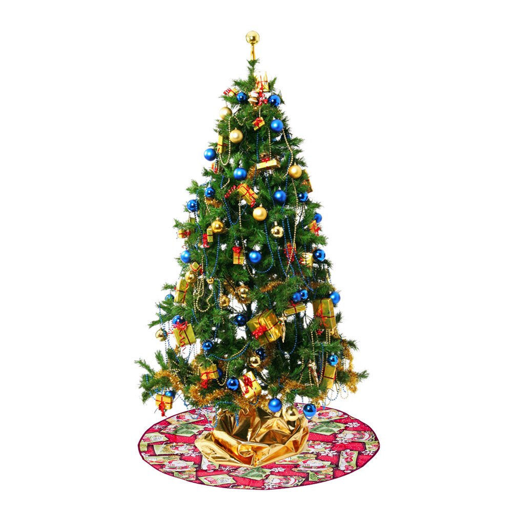90cm Christmas Tree Skirt Cloth Santa ClausBase Tree Apron Festive Xmas Party Props Christmas Decorations for Tree