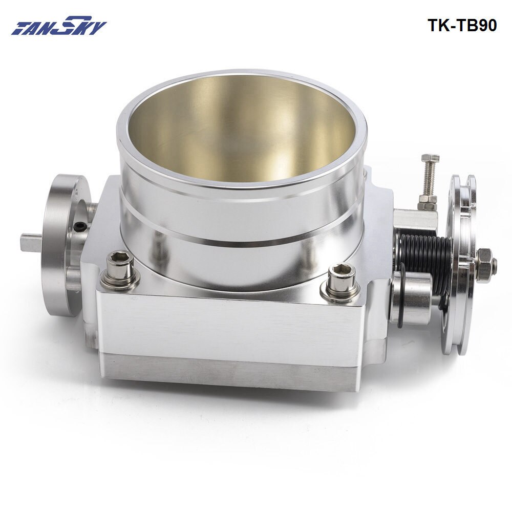 90MM CNC Aluminum High Flow Air Intake Manifold Engine Throttle Body TK-TB90