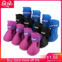 TAILUP para perros 4 unids/lote calzado de lluvia para perro arnés de ropa para perros botas de colores caramelo botines impermeables de goma para mascotas suministros para el hogar