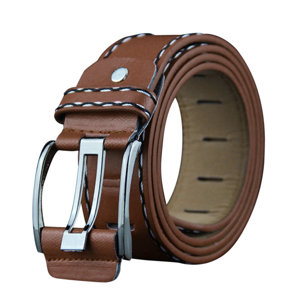 Zwarte Leren Riem - 100 % Echt Lederen Riem - 3 cm Breed Met Een