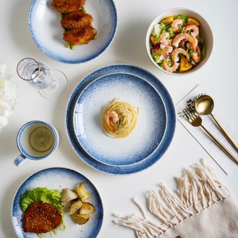 Japanse Stijl Keramische Plaat Steak Voedsel Plaat Servies Kom Dessert Mok Diner Schotel Servies Set