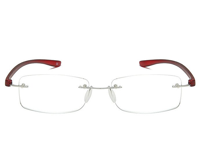 Uvlaik Mannen Vrouwen Anti Blauw Licht Rilmless Leesbril Legering Optische Frameloze Transparante Brillen 1.0 1.5 2.0 2.5 3.0: +400 / Rood