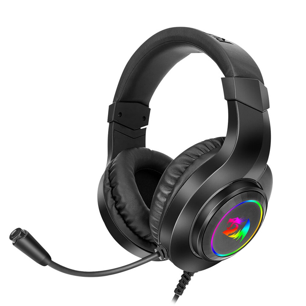Redragon HYLAS H260 RGB słuchawki gamingowe, 3.5mm dźwięk przestrzenny słuchawki komputerowe słuchawki mikrofon na PS4 przełącznik xbox-jeden: czarny