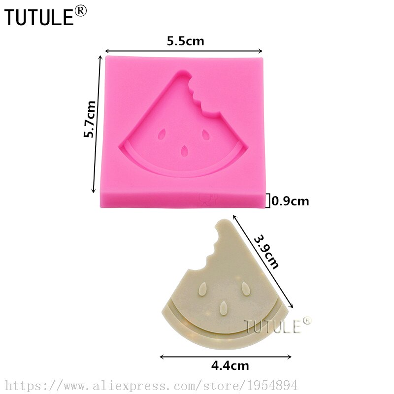 Molde de silicona de sandía Mini, herramienta reutilizable con forma de Fondant, fruta, melón, , moldes de arcilla polimérica