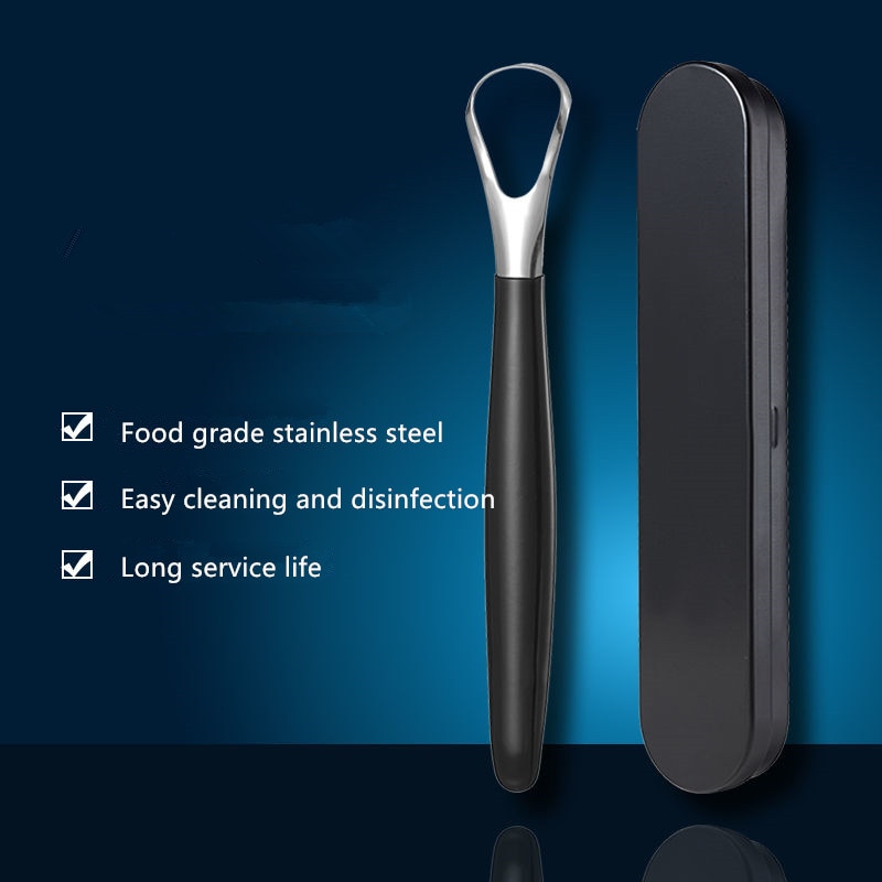 Nettoyeur de langue pour adulte, élimine la mauvaise haleine, odeur buccale, brosse de revêtement de langue, grattoir de langue en acier inoxydable