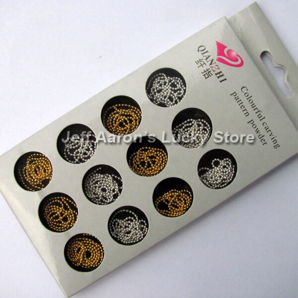 12 Goud En Zilver 3d Acryl Nail Art Caviar Bal Kralen Ketting Glitter Metallic Decoraties