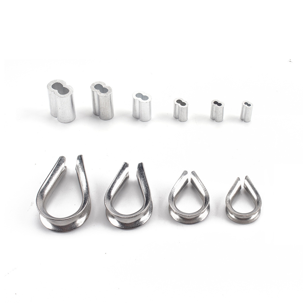 Stainless steel 304 steel wire rope collar, chicken heart ring, triangular ring with 8-shaped aluminum sleeve