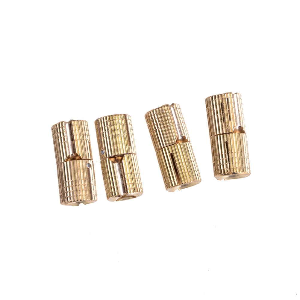 4PCS 8mm Copper Barrel Hinges Cylindrical Hidden Cabinet Concealed Invisible Brass Hinges Mount For Furniture Hardware