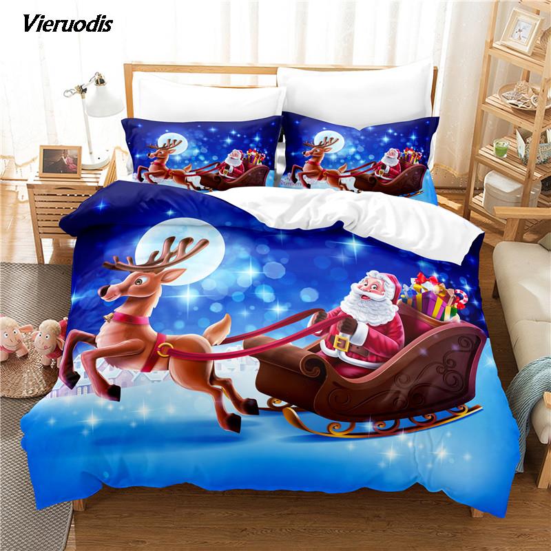 Christmas Sleigh Bedding Set Duvet Cover Set 3d Bedding Digital Printing Bed Linen Queen Size Bedding Set