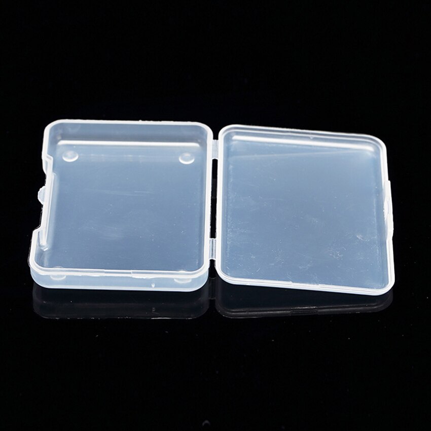 Caja de contenedores de almacenamiento de cuentas de plástico transparente con tapa con bisagras para cuentas y más, Mini caja vacía Rectangular de 6,8x5,2x1,1 cm