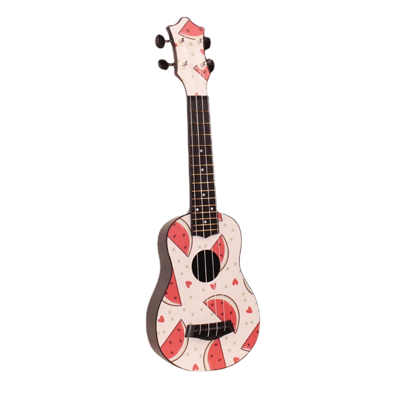 Watermelon-ukelele con patrón de sandía para niños, instrumento Musical para niños, 21 pulgadas, 4 cuerdas: Default Title